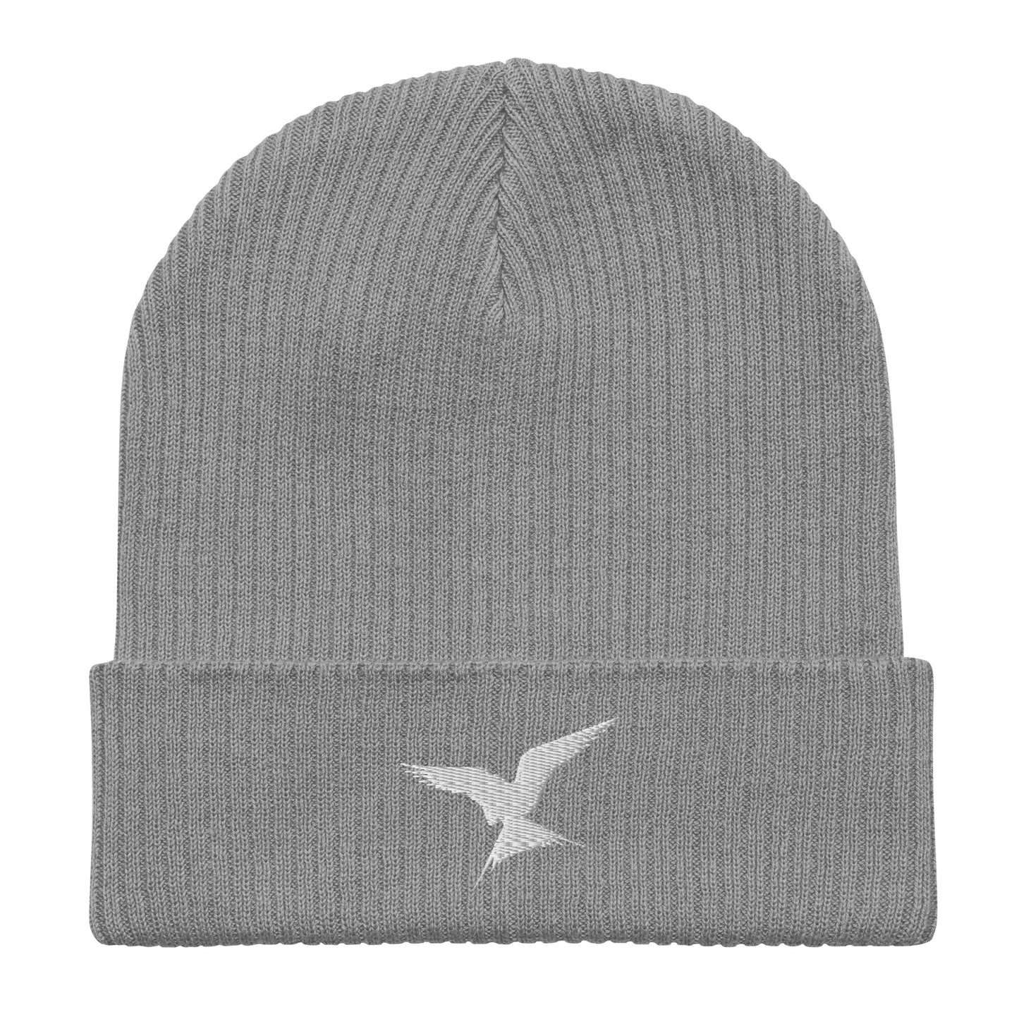 GPW Organic Ribbed Beanie Grey w/White Icon