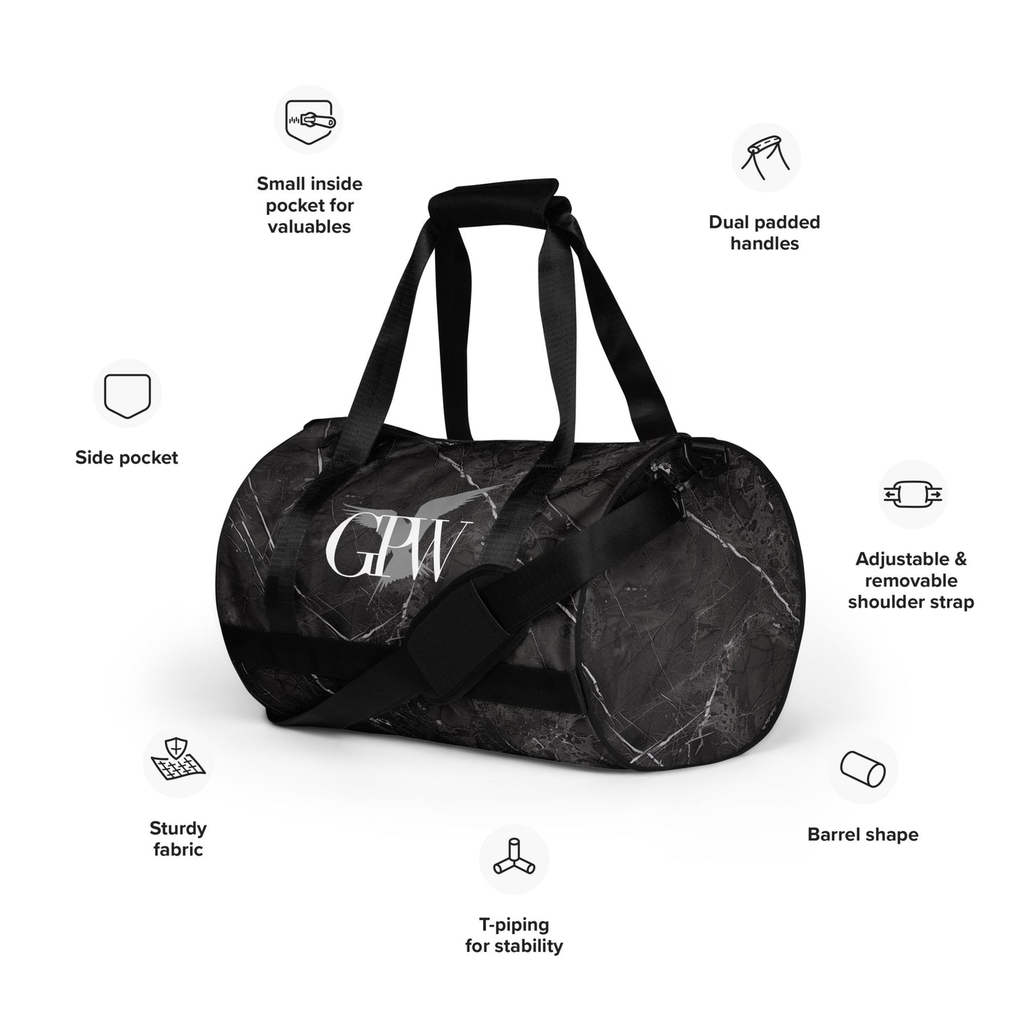 GPW Sport Black Marble Tube Bag