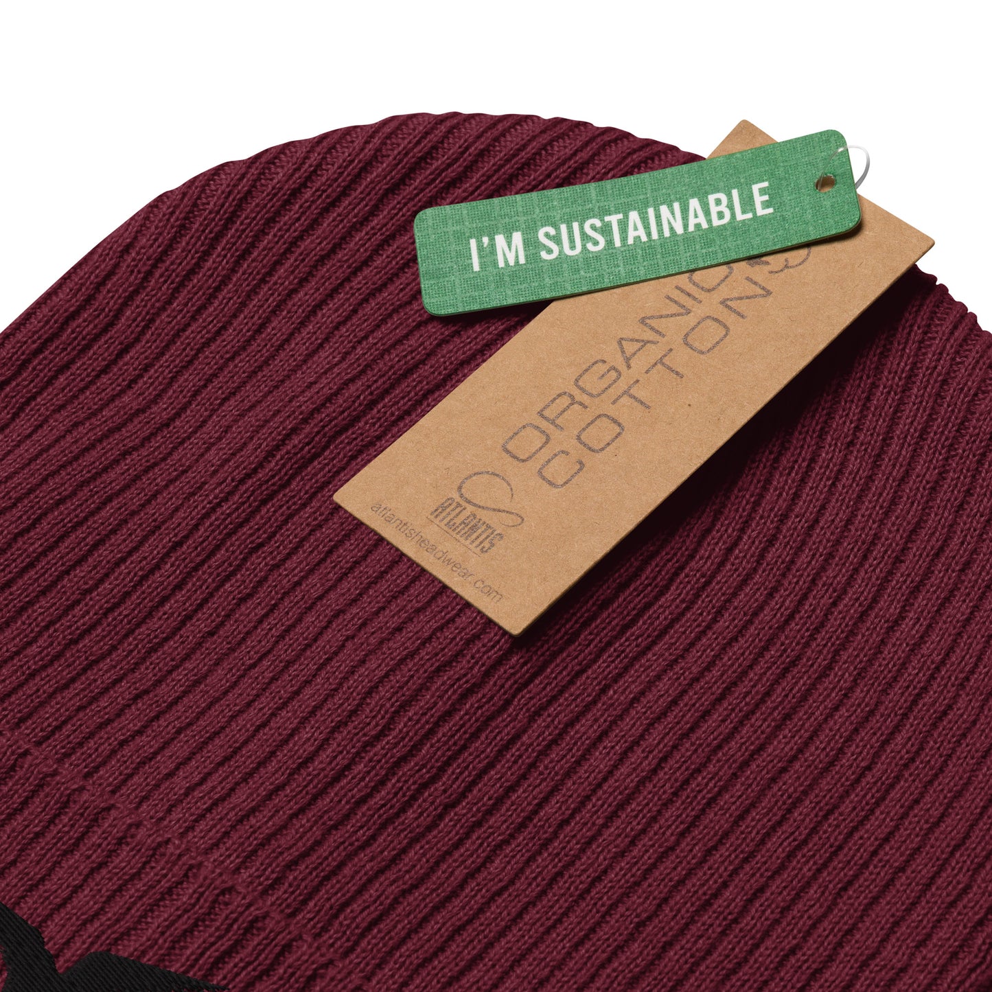 GPW Organic Ribbed Beanie Burgundy