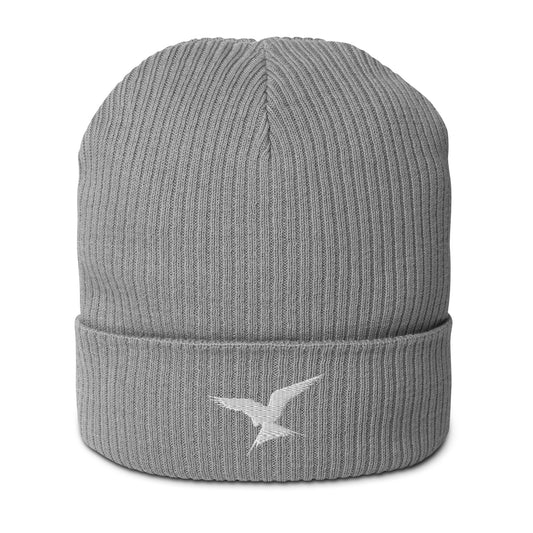 GPW Organic Ribbed Beanie Grey w/White Icon