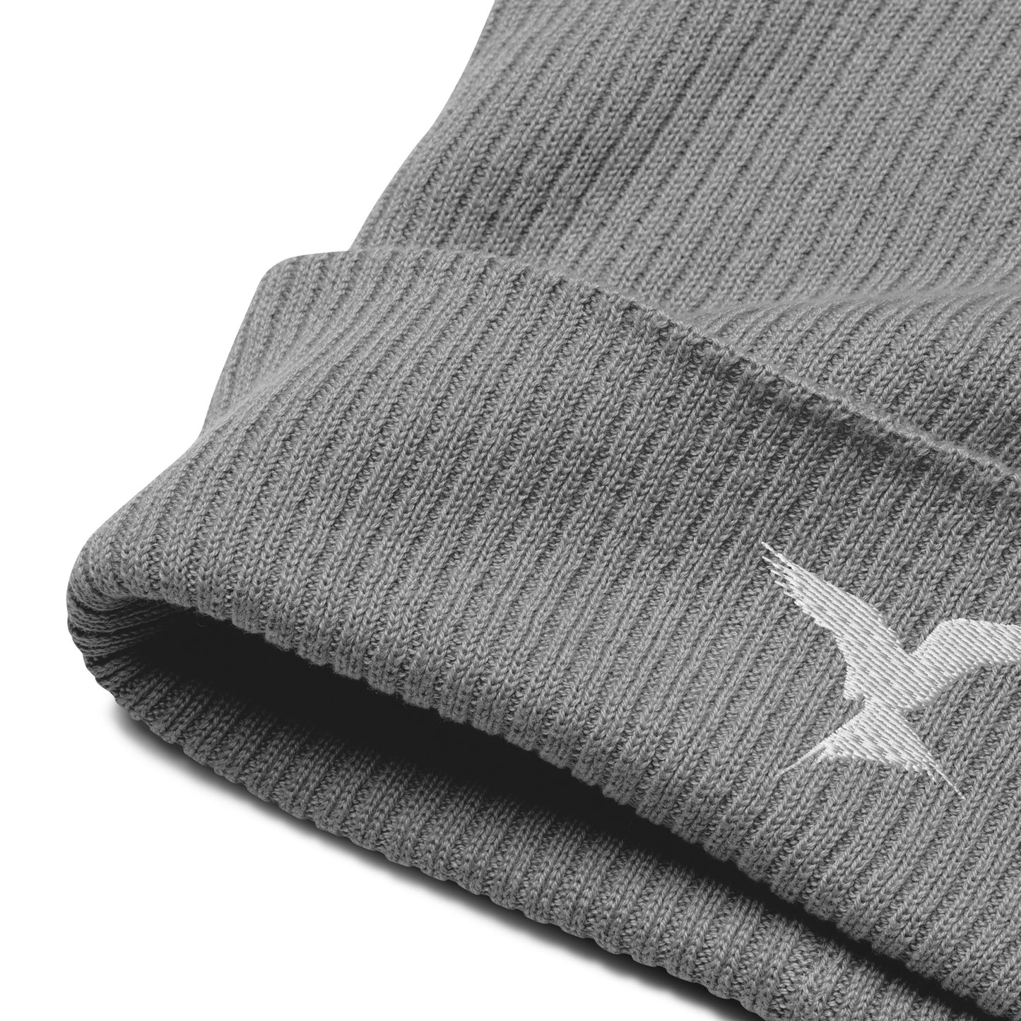GPW Organic Ribbed Beanie Grey w/White Icon