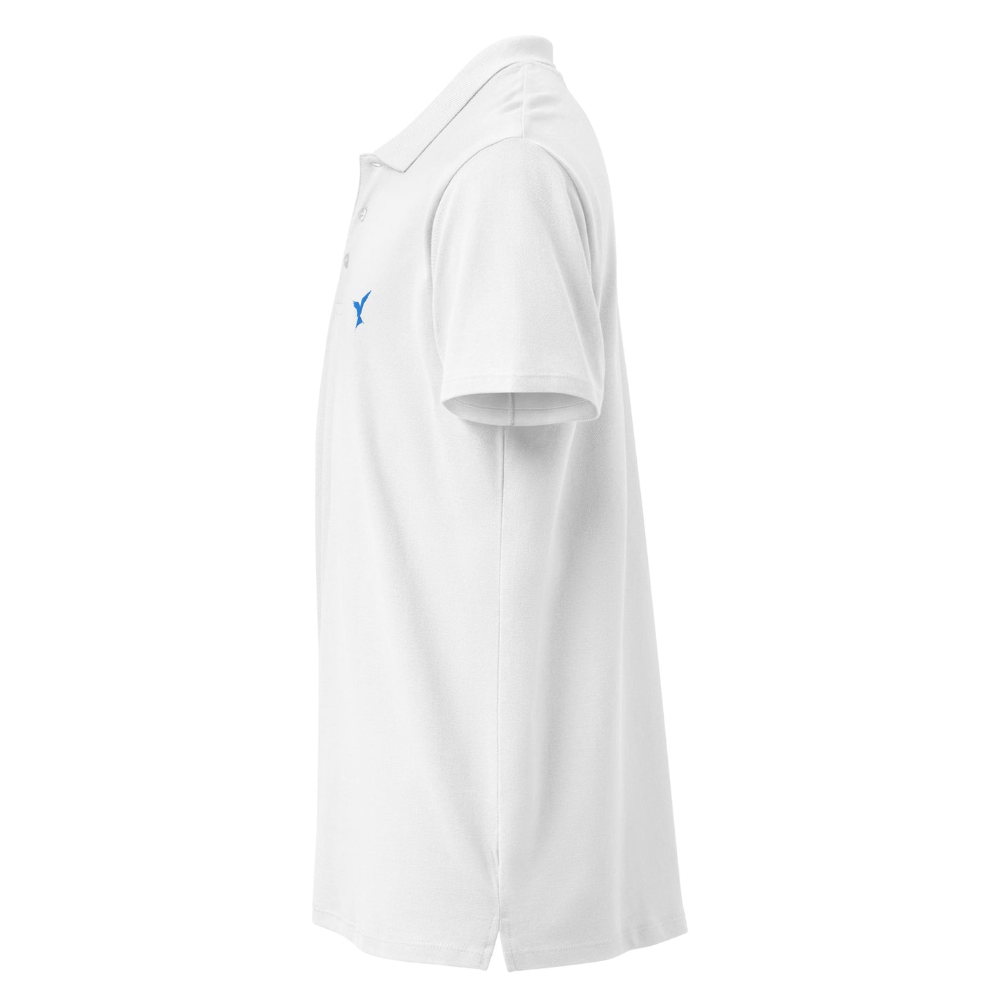 GPW Classic Polo Shirt White w/ Bright Blue Icon